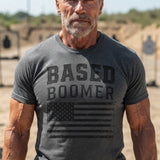 Based Boomer Tee – Vintage American Flag Graphic T-Shirt